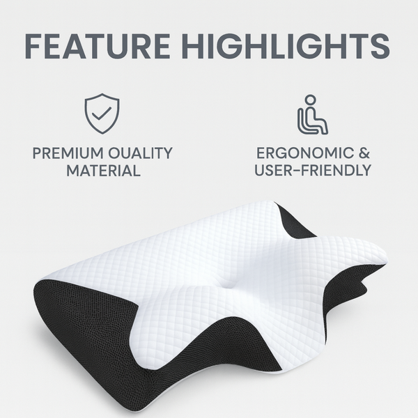Ergonomic Memory Foam Cervical Pillow – Neck & Spine Support