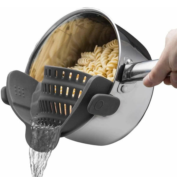 Silicone Kitchen Strainer Clip On Pots and Pans Drain Rack